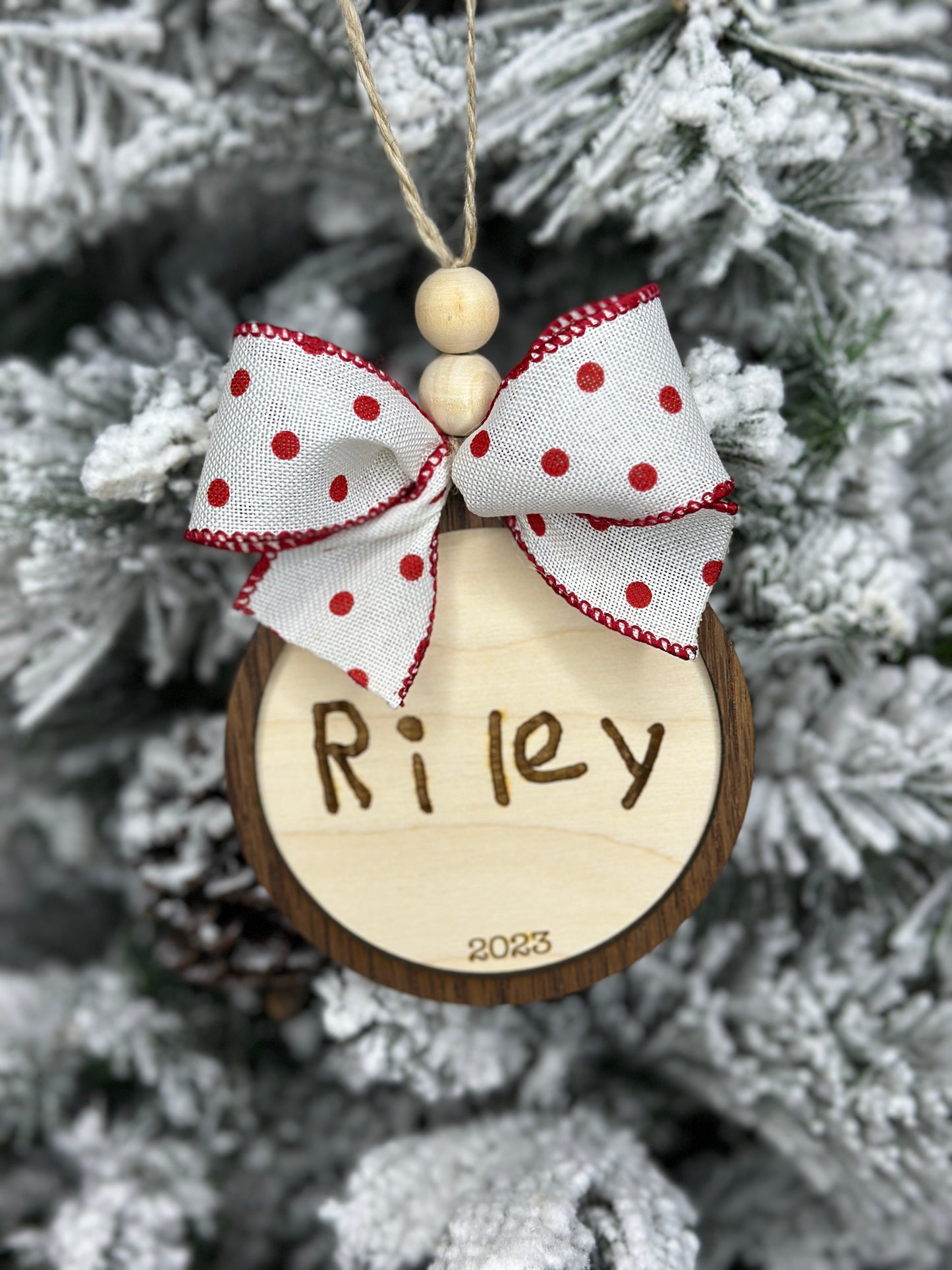 Children's Handwritten Name Circle Ornament