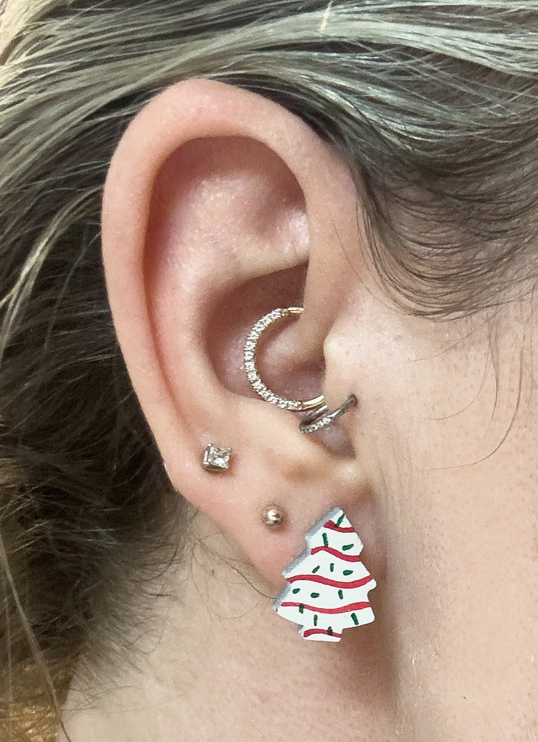 Christmas Tree Cake Stud Earrings