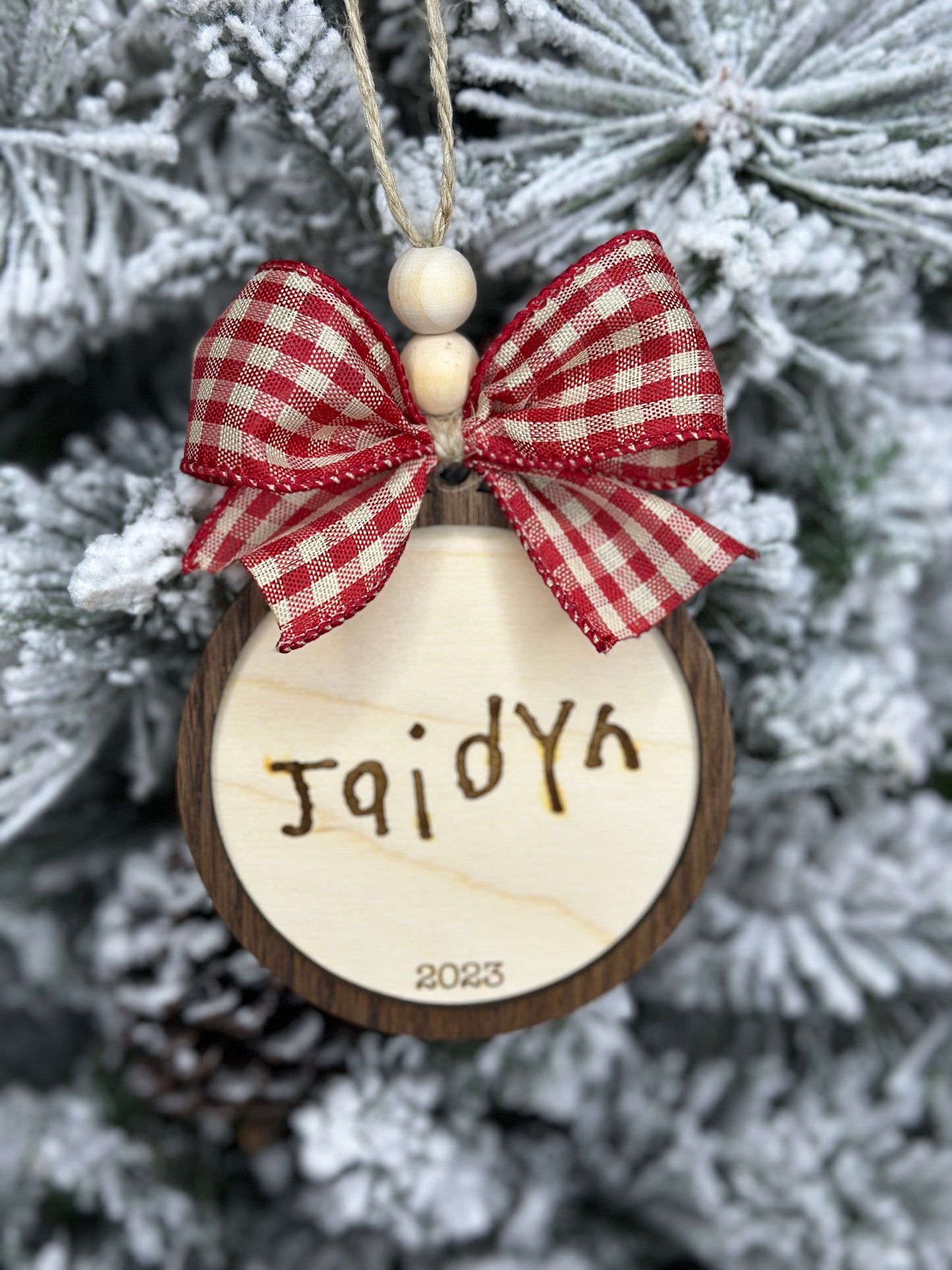 Children's Handwritten Name Circle Ornament