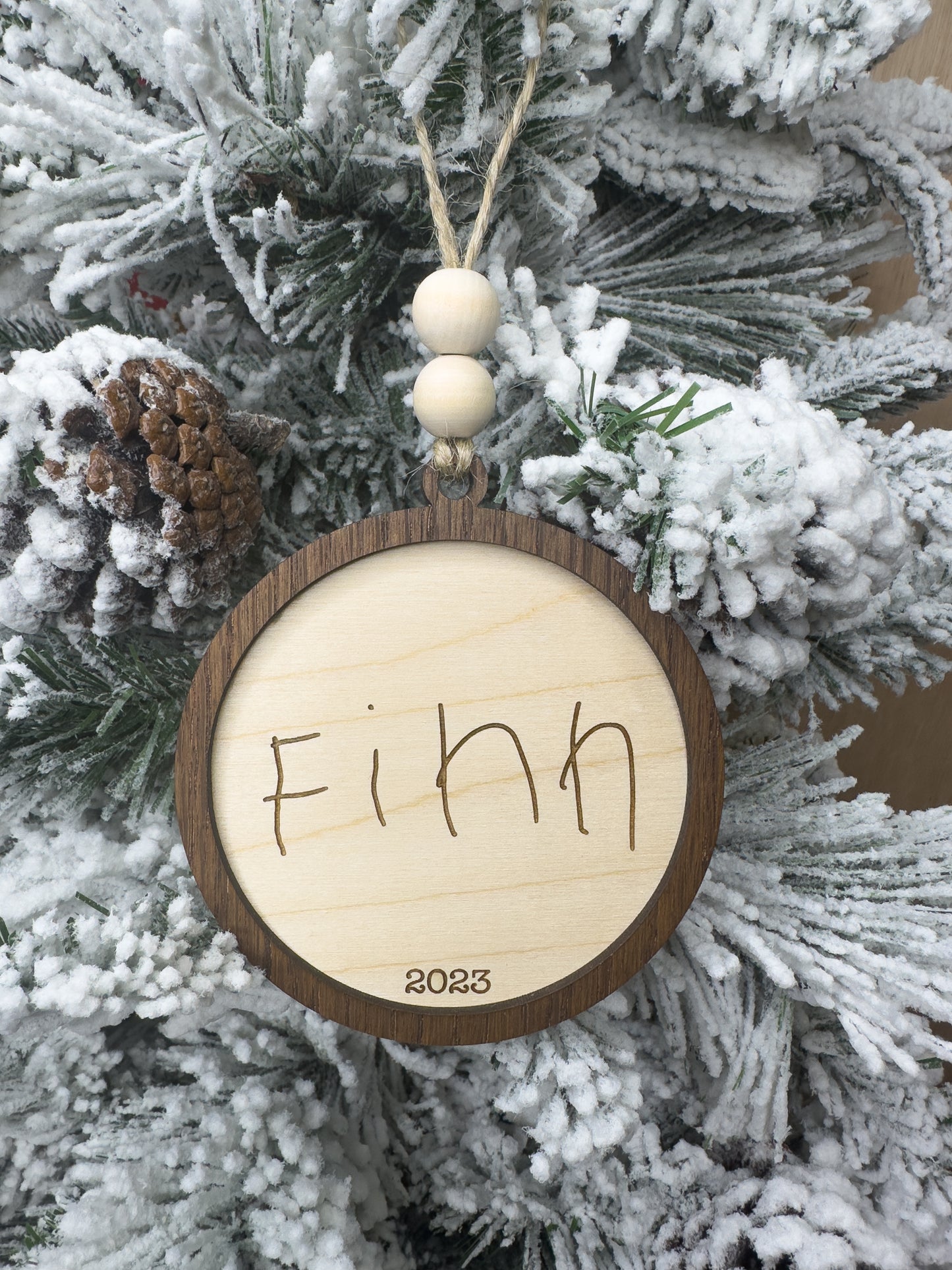 Children's Handwritten Name Circle Ornament